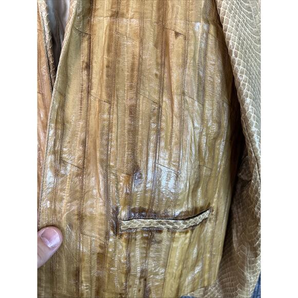 Vintage Womens Genuine Water Snakeskin Jacket Size 8 Tan Brown Made In England - Picture 6 of 15